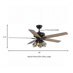 Home Decorators Collection Carlisle 60 in. LED Matte Black Ceiling Fan with Remote Control and Light Kit -Flora Home Decorators Soldes matte black home decorators collection ceiling fans with lights 51760 a0 1000