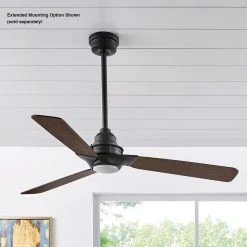 Home Decorators Collection Ester 54 in. White Color Changing Integrated LED Indoor/Outdoor Matte Black Ceiling Fan with Light Kit and Remote -Flora Home Decorators Soldes matte black home decorators collection ceiling fans with lights 52159 31 1000