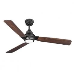 Home Decorators Collection Ester 54 in. White Color Changing Integrated LED Indoor/Outdoor Matte Black Ceiling Fan with Light Kit and Remote -Flora Home Decorators Soldes matte black home decorators collection ceiling fans with lights 52159 4f 1000