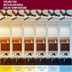 Home Decorators Collection Ester 54 in. White Color Changing Integrated LED Indoor/Outdoor Matte Black Ceiling Fan with Light Kit and Remote -Flora Home Decorators Soldes matte black home decorators collection ceiling fans with lights 52159 d4 1000