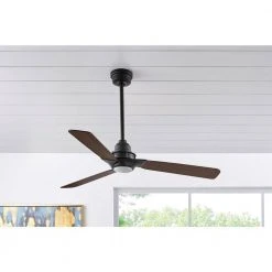 Home Decorators Collection Ester 54 in. White Color Changing Integrated LED Indoor/Outdoor Matte Black Ceiling Fan with Light Kit and Remote -Flora Home Decorators Soldes matte black home decorators collection ceiling fans with lights 52159 e1 1000