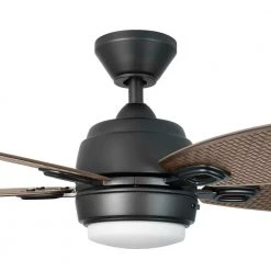 Home Decorators Collection Daniel Island 52 in. White Color Changing Integrated LED Outdoor Matte Black Ceiling Fan with Light Kit and Remote -Flora Home Decorators Soldes matte black home decorators collection ceiling fans with lights 52179 40 1000