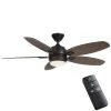 Home Decorators Collection Daniel Island 52 in. White Color Changing Integrated LED Outdoor Matte Black Ceiling Fan with Light Kit and Remote -Flora Home Decorators Soldes matte black home decorators collection ceiling fans with lights 52179 64 1000