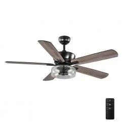 Home Decorators Collection Aberwell 56 in. LED Matte Black Indoor/Outdoor Ceiling Fan with Light Kit and Remote Control