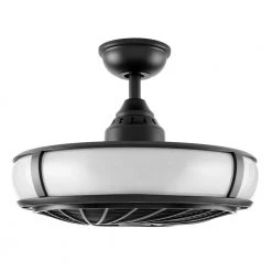 Home Decorators Collection Tuilene 21 in. Integrated LED Matte Black Ceiling Fan with Light and Remote Control -Flora Home Decorators Soldes matte black home decorators collection ceiling fans with lights ak83 mbk 1d 1000