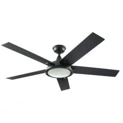 Home Decorators Collection Merienda 56 in. LED Matte Black Ceiling Fan with Light and Remote Control works with Google and Alexa -Flora Home Decorators Soldes matte black home decorators collection ceiling fans with lights am686 mbk b 66 1000
