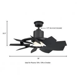Home Decorators Collection Stonemill 36 in. LED Outdoor Matte Black Ceiling Fan with Light -Flora Home Decorators Soldes matte black home decorators collection ceiling fans with lights am689 mbk 1d 1000
