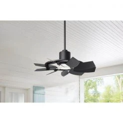 Home Decorators Collection Stonemill 36 in. LED Outdoor Matte Black Ceiling Fan with Light -Flora Home Decorators Soldes matte black home decorators collection ceiling fans with lights am689 mbk e1 1000