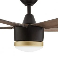 Home Decorators Collection Merwry 56 in. Integrated LED Indoor/Outdoor Matte Black Ceiling Fan with Light Kit and Remote Control -Flora Home Decorators Soldes matte black home decorators collection ceiling fans with lights sw1422 56in mbk 1d 1000