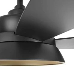 Home Decorators Collection Kempston 52 in. Integrated LED Outdoor Matte Black Ceiling Fan with Light Kit and Remote Control -Flora Home Decorators Soldes matte black home decorators collection ceiling fans with lights sw1654wet mbk 1d 1000