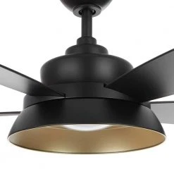 Home Decorators Collection Kempston 52 in. Integrated LED Outdoor Matte Black Ceiling Fan with Light Kit and Remote Control -Flora Home Decorators Soldes matte black home decorators collection ceiling fans with lights sw1654wet mbk 40 1000