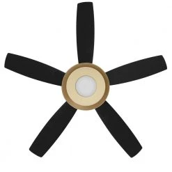 Home Decorators Collection Kempston 52 in. Integrated LED Outdoor Matte Black Ceiling Fan with Light Kit and Remote Control -Flora Home Decorators Soldes matte black home decorators collection ceiling fans with lights sw1654wet mbk 66 1000