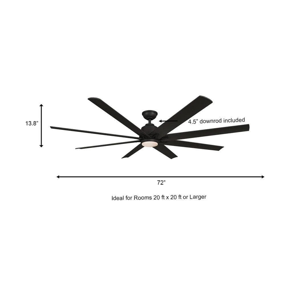 Home Decorators Collection Kensgrove 72 in. Integrated LED Indoor/Outdoor Matte Black Ceiling Fan with Light and Remote Control 9 Home Decorators Collection Kensgrove 72 in. Integrated LED Indoor/Outdoor Matte Black Ceiling Fan with Light and Remote Control - Image 7