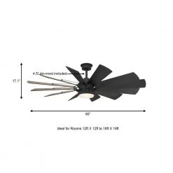 Home Decorators Collection Trudeau 60 in. LED Indoor Matte Black Ceiling Fan with Light Kit and Remote Control -Flora Home Decorators Soldes matte black home decorators collection ceiling fans with lights yg545a mbk a0 1000