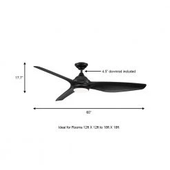 Home Decorators Collection Bachton 60 in. Integrated LED DC Motor Matte Black Ceiling Fan with Light and Remote Control -Flora Home Decorators Soldes matte black home decorators collection ceiling fans with lights yg638a mbk a0 1000