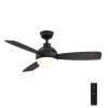 Home Decorators Collection Alisio 44 in. LED Matte Black Ceiling Fan with Light and Remote Control -Flora Home Decorators Soldes matte black home decorators collection ceiling fans with lights yg768a mbk 64 1000