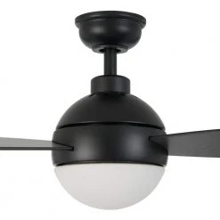 Home Decorators Collection Alisio 44 in. LED Matte Black Ceiling Fan with Light and Remote Control -Flora Home Decorators Soldes matte black home decorators collection ceiling fans with lights yg768a mbk a0 1000