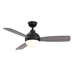 Home Decorators Collection Alisio 44 in. LED Matte Black Ceiling Fan with Light and Remote Control -Flora Home Decorators Soldes matte black home decorators collection ceiling fans with lights yg768a mbk c3 1000