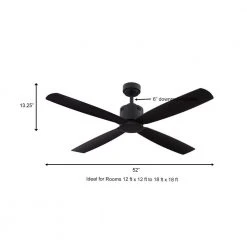 Home Decorators Collection Kitteridge 52 in. Indoor Matte Black Ceiling Fan -Flora Home Decorators Soldes matte black home decorators collection ceiling fans without lights 34777 hbub a0 1000
