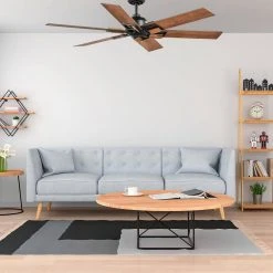 Home Decorators Collection 60 in. Winderige Indoor Matte Black Ceiling Fan with Remote Control and Downrod Included -Flora Home Decorators Soldes matte black home decorators collection ceiling fans without lights 56043 31 1000