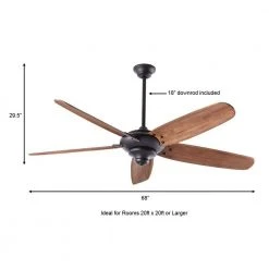 Home Decorators Collection Altura 68 in. Matte Black Ceiling Fan with Downrod, Remote Control and Reversible DC Motor; Light Kit Compatible -Flora Home Decorators Soldes matte black home decorators collection ceiling fans without lights 99981 a0 1000