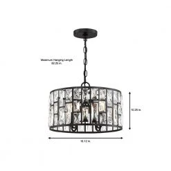 Home Decorators Collection Kristella 4-Light Matte Black Chandelier with Clear Crystal Shade -Flora Home Decorators Soldes matte black home decorators collection chandeliers 30686 hbb 40 1000