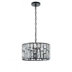 Home Decorators Collection Kristella 4-Light Matte Black Chandelier with Clear Crystal Shade -Flora Home Decorators Soldes matte black home decorators collection chandeliers 30686 hbb 4f 1000