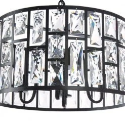 Home Decorators Collection Kristella 4-Light Matte Black Chandelier with Clear Crystal Shade -Flora Home Decorators Soldes matte black home decorators collection chandeliers 30686 hbb 66 1000