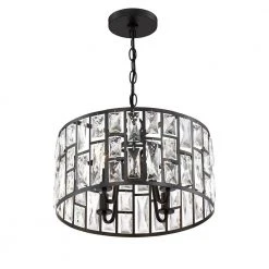 Home Decorators Collection Kristella 4-Light Matte Black Chandelier with Clear Crystal Shade -Flora Home Decorators Soldes matte black home decorators collection chandeliers 30686 hbb c3 1000