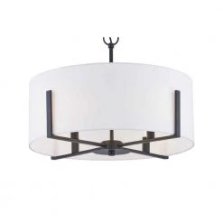 Home Decorators Collection Manhattan 4-Light Matte Black Pendant Hanging Light with White Drum Shade -Flora Home Decorators Soldes matte black home decorators collection chandeliers hd 1537mb c3 1000