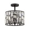 Home Decorators Collection Kristella 12.5 in. 3-Light Matte Black Semi Flush Mount Light with Clear Crystal Shade -Flora Home Decorators Soldes matte black home decorators collection flush mount lights 31820 hbb 64 1000