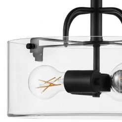 Home Decorators Collection Shirwell 13.5 in. 3-Light Matte Black Round Semi-Flush Mount, Modern Ceiling Light with Clear Glass Drum Shade -Flora Home Decorators Soldes matte black home decorators collection flush mount lights ds18094sf1 a0 1000