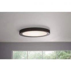 Home Decorators Collection Calloway 15 in. Matte Black Selectable LED Flush Mount -Flora Home Decorators Soldes matte black home decorators collection flush mount lights jxm3011ll mb e1 1000