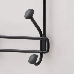 Home Decorators Collection Adjustable Over- The -Door 16 in. Matte Black Hook Rack with 4 Hooks -Flora Home Decorators Soldes matte black home decorators collection hooks 64261 1f 1000