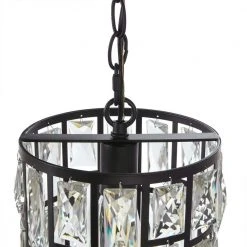 Home Decorators Collection KRISTELLA 1-Light Matte Black Pendant with Clear Crystals -Flora Home Decorators Soldes matte black home decorators collection pendant lights 30685 hbub 77 1000