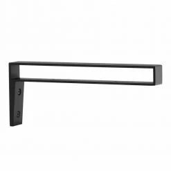 Home Decorators Collection 10 in. Matte Black Strap Bracket for Wood Shelving