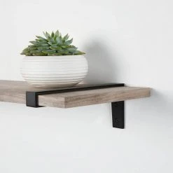 Home Decorators Collection 10 in. Matte Black Strap Bracket for Wood Shelving -Flora Home Decorators Soldes matte black home decorators collection shelving brackets 14190 a0 1000