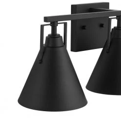 Home Decorators Collection Insdale 3-Light Matte Black Modern Industrial Bathroom Vanity Light with Metal Shades -Flora Home Decorators Soldes matte black home decorators collection vanity lighting 4000303 112 a0 1000