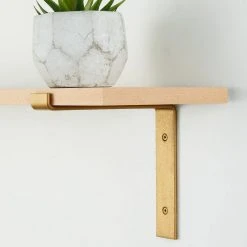 Home Decorators Collection 8 in. Matte Gold Steel Shelf Bracket -Flora Home Decorators Soldes matte gold home decorators collection shelving brackets 14110 a0 1000
