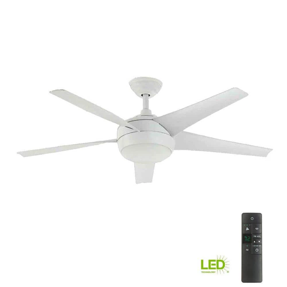 Home Decorators Collection Windward IV 52 in. Indoor LED Matte White Ceiling Fan with Dimmable Light Kit, Remote Control and Reversible Motor 7 Home Decorators Collection Windward IV 52 in. Indoor LED Matte White Ceiling Fan with Dimmable Light Kit, Remote Control and Reversible Motor - Image 5