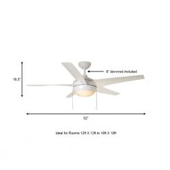 Home Decorators Collection Windward 52 in. Integrated LED Indoor/Outdoor Matte White Ceiling Fan with Light Kit -Flora Home Decorators Soldes matte white home decorators collection ceiling fans with lights 51662 a0 1000