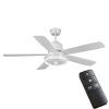 Home Decorators Collection Castleford 52 in. White Color Changing Integrated LED Matte White Downrod Ceiling Fan with Light Kit and Remote Control