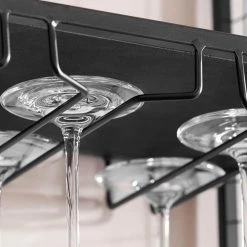 Home Decorators Collection 31 in. H x 27 in. W x 8 in. D Black Metal Wall-Mount Shelf with Hanging Wine Glass Storage -Flora Home Decorators Soldes metal home decorators collection decorative shelving yx8z1296 1d 1000