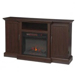 Home Decorators Collection Mattingly 60 in. Freestanding Media Console Electric Fireplace TV Stand in Midnight Cherry -Flora Home Decorators Soldes midnight cherry home decorators collection fireplace tv stands 112272 a0 1000