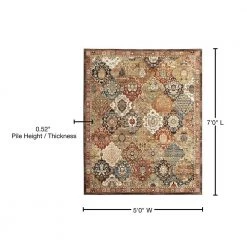Home Decorators Collection Patchwork Multi 5 ft. x 7 ft. Medallion Area Rug -Flora Home Decorators Soldes multi home decorators collection area rugs 550011 76 1000