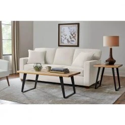 Home Decorators Collection Cosbyrne 48 in. Natural Large Rectangle Wood Coffee Table with Metal Base -Flora Home Decorators Soldes natural home decorators collection coffee tables acb 2609 59 44 1000