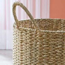Home Decorators Collection Round Woven Seagrass Storage Baskets (Set of 3) -Flora Home Decorators Soldes natural home decorators collection storage baskets feh2111 04 40 1000