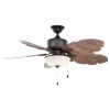 Home Decorators Collection Palm Cove 52 in. Indoor/Outdoor LED Natural Iron Ceiling Fan with Light Kit, Downrod and Reversible Motor -Flora Home Decorators Soldes natural iron home decorators collection ceiling fans with lights 51422 64 1000