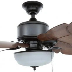 Home Decorators Collection Palm Cove 52 in. Indoor/Outdoor LED Natural Iron Ceiling Fan with Light Kit, Downrod and Reversible Motor -Flora Home Decorators Soldes natural iron home decorators collection ceiling fans with lights 51422 a0 1000