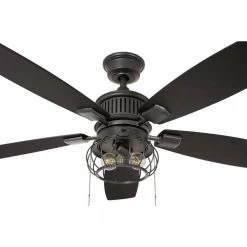 Home Decorators Collection Aldenshire 52 in. LED Indoor/Outdoor Natural Iron Ceiling Fan with Light Kit -Flora Home Decorators Soldes natural iron home decorators collection ceiling fans with lights yg726 ni 1d 1000